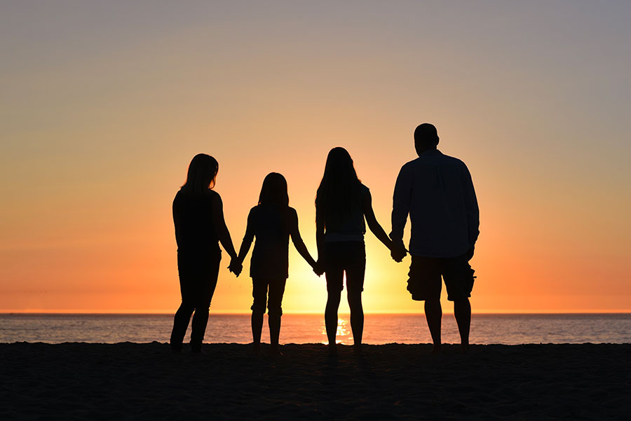 famille à la plage