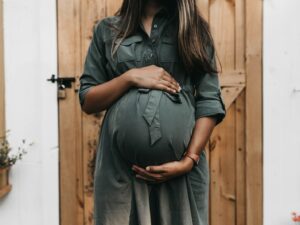 pregnant near door