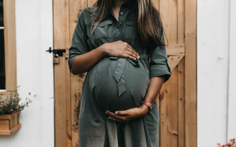 pregnant near door